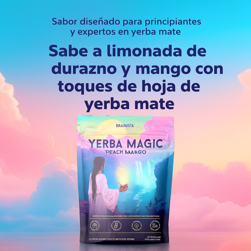 Menos hinchazón, más energía y calma mental con Yerba Magic® Peach Mango x 30 porciones — ORIGINAL ⭐️⭐️⭐️⭐️⭐️